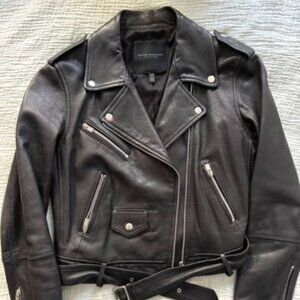 Designer leather biker jacket